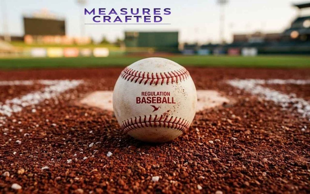 A baseball with "REGULATION BASEBALL" text rests on red field dirt.